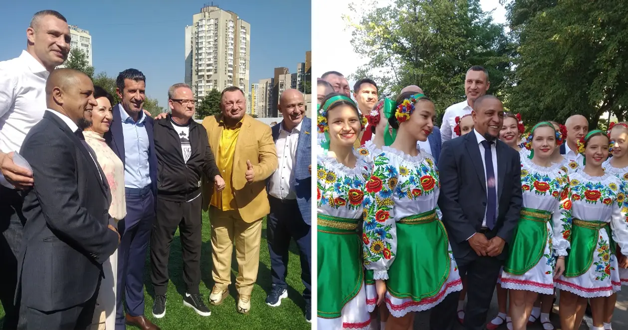Роберто Карлос и Луиш Фигу приехали в Киев на открытие школы Фонда «Реал Мадрид»