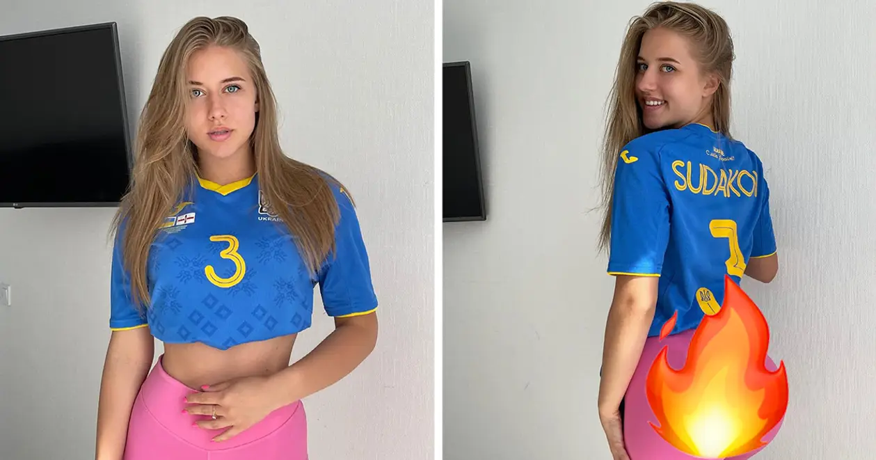 Девушка Судакова в футболке сборной Украины пожелала команде удачи