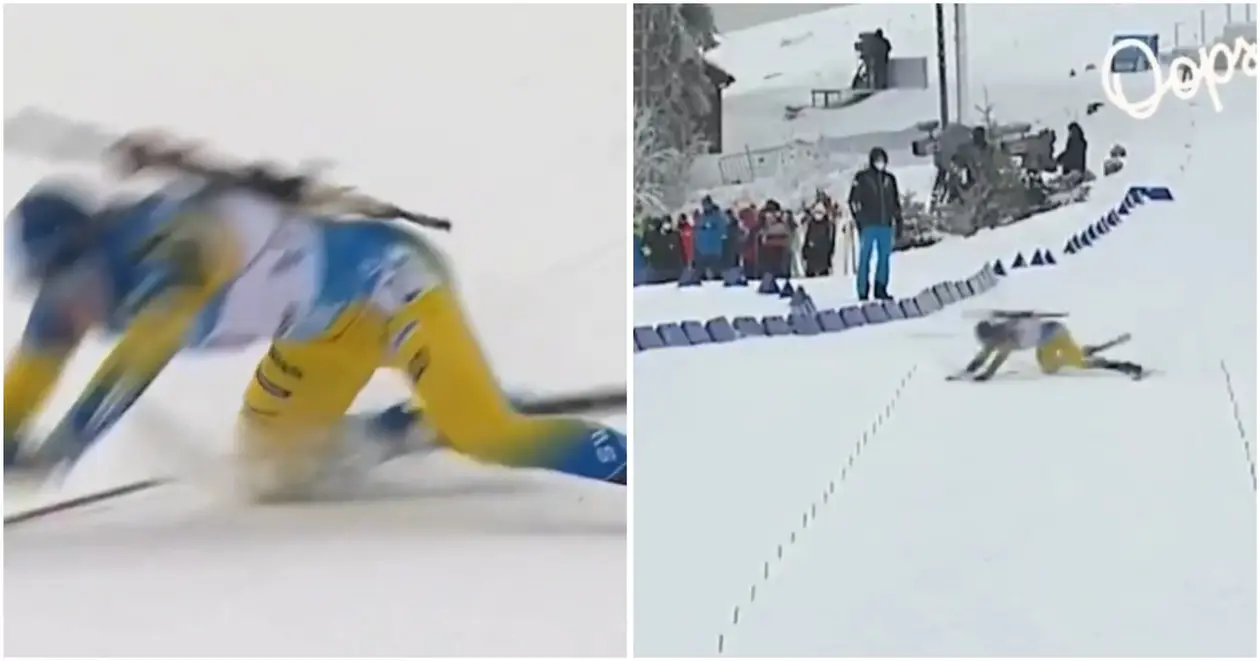 Видео падения Самуэльссона на финишной прямой спринта Оберхофа. Что случилось с Себастьяном