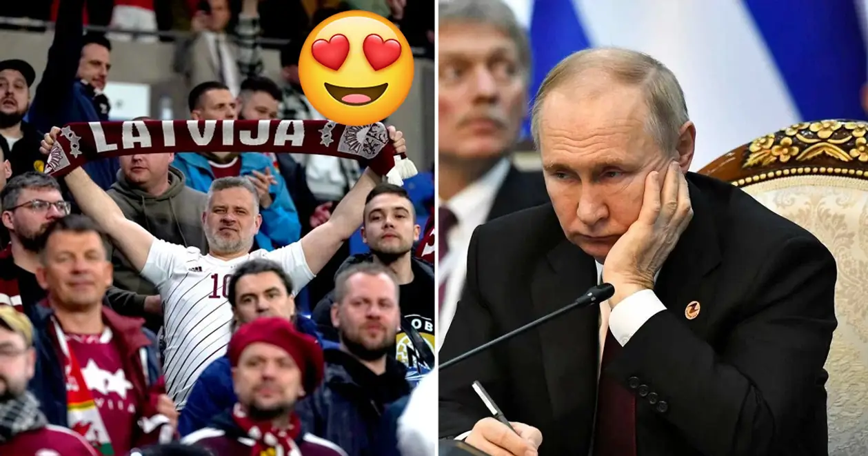 🔥🔥 Латвійські фанати змусили російського коментатора замовкнути скандуванням відомого хіта про Путіна (+Відео)